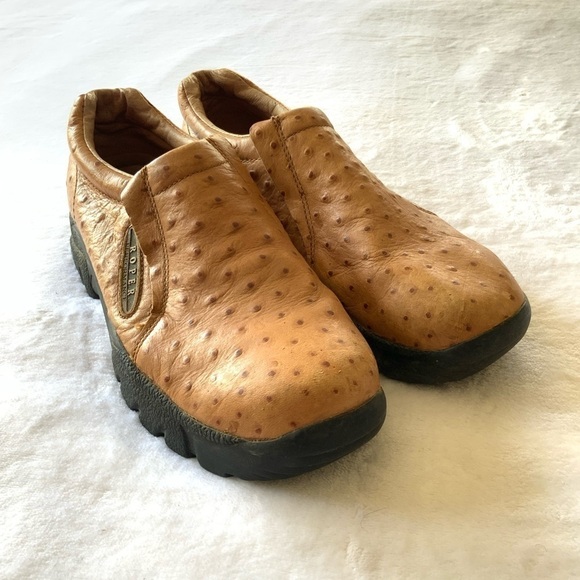 ?ROPER Mens Faux Ostrich Print Leather Slip On Casual Shoes main image 5